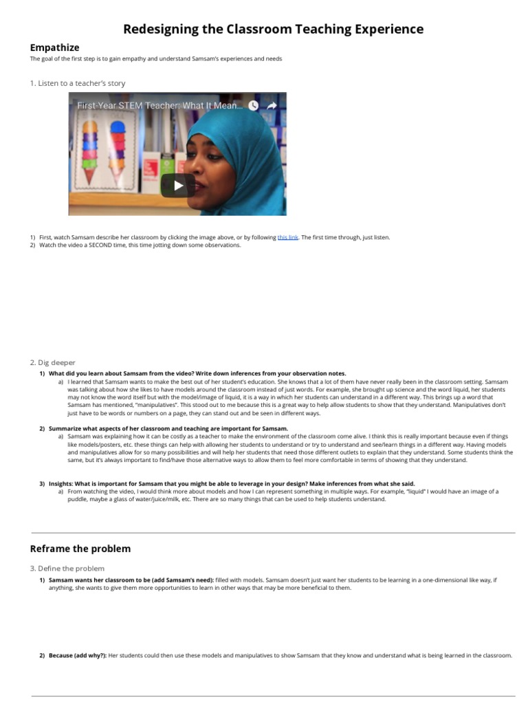 Design Thinking - Module 1 | PDF | Classroom | Teachers