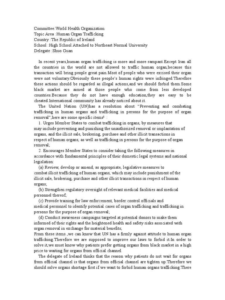 Position Paper | PDF | Human Trafficking | Black Market