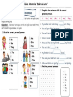 The Personal Pronouns: Competencia 1: Escribe Diversos Tipos de Textos en Inglés Como