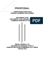 Proposal: Permohonan Bantuan Ternak Kambing Dan Domba Kelompok Tani "Kelpmpok Tani Ternak Domba Kambing Mandiri (KTTDKM) "