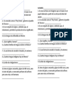 Examen Español Canciones Indigenas 6° Primaria