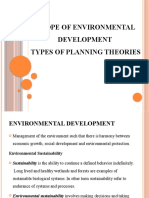 Scope of Environmental Development Types of Planning Theories
