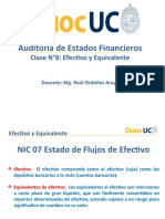 Auditoría de Estados Financieros: Clase N°8: Efectivo y Equivalente