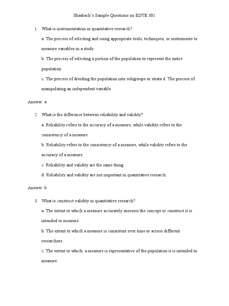 Final Exam Research Pdf Sampling Statistics Quantitative Research