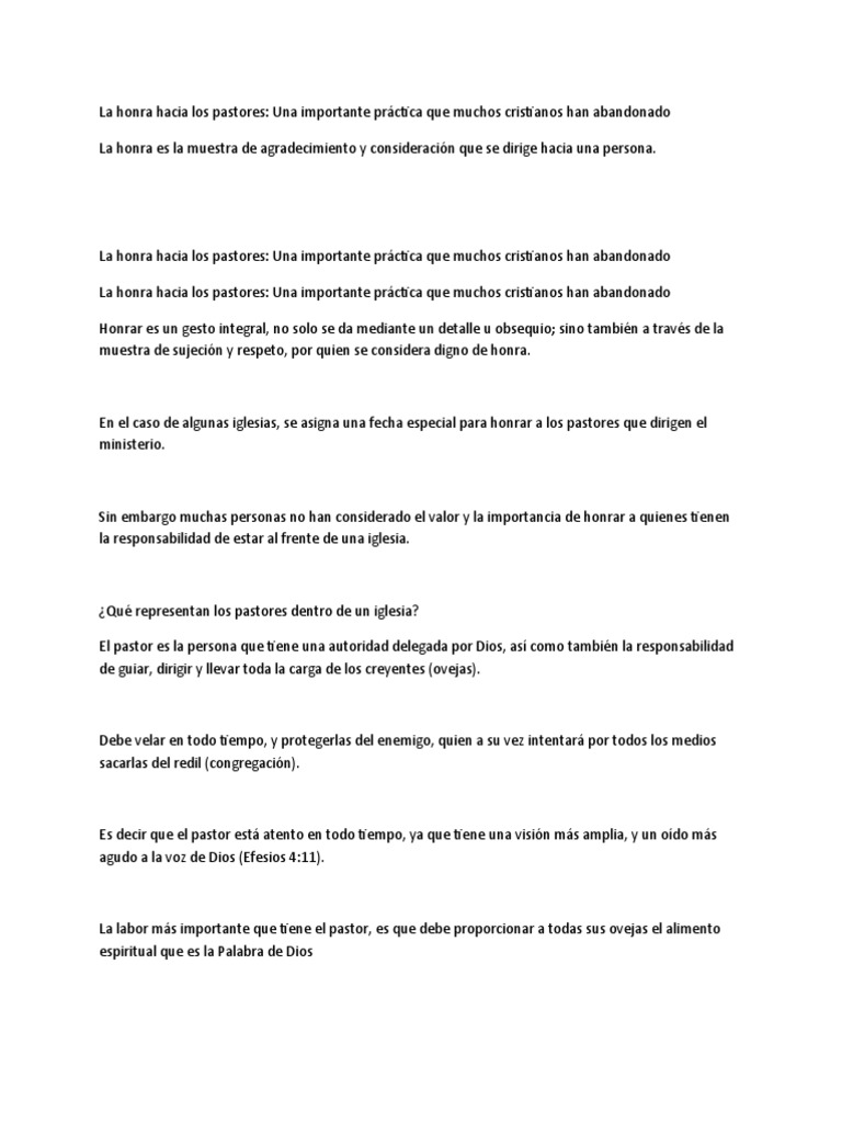 La Honra hacia-WPS Office | PDF | Biblia | Cristo (título)