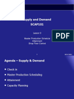 Supply and Demand SCAP101: Lesson 9 Master Production Schedule Attainment Shop Floor Control