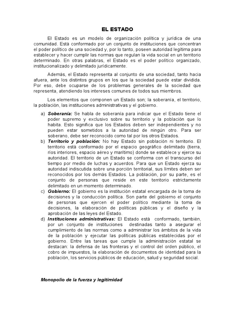 El Estado Completo Pdf Estado Política Nación