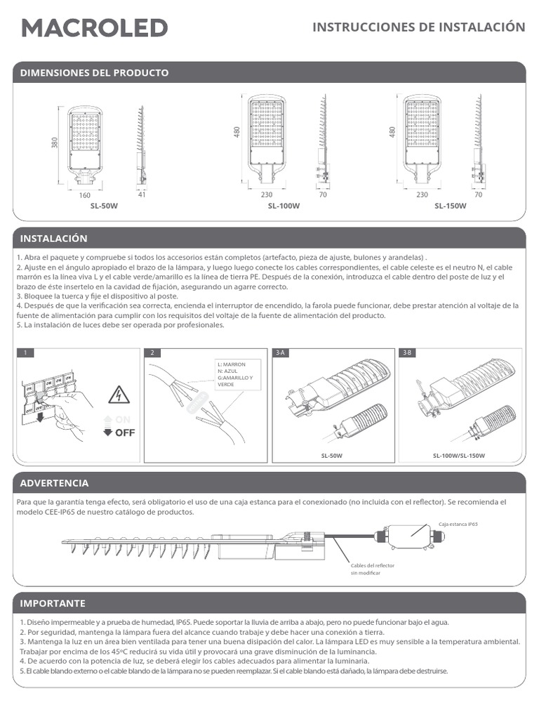 Instalación de Luminarias Macroled | PDF | Diodo emisor de luz ...
