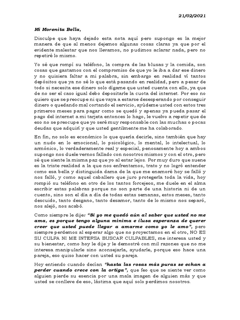 Carta de DESPEDIDA | PDF | Amor