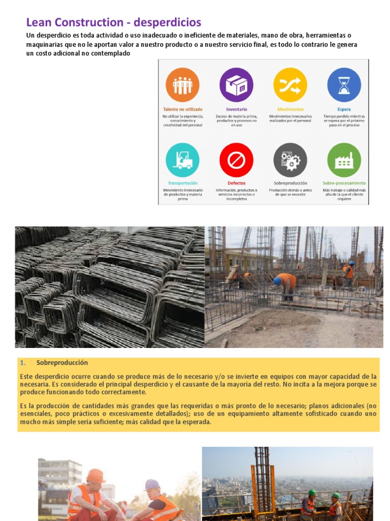 Desperdicios en Lean Construction | PDF | Diseño | Economias