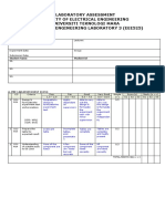 Laboratory Assessment Faculty of Electrical Engineering Universiti Teknologi Mara Electrical Engineering Laboratory 3 (Eee525)