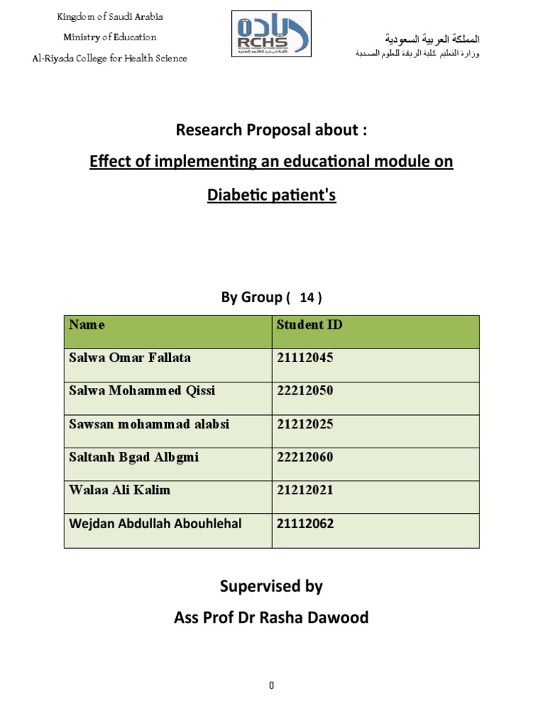 Research Proposal About Effect of Implementing An Educational Module
