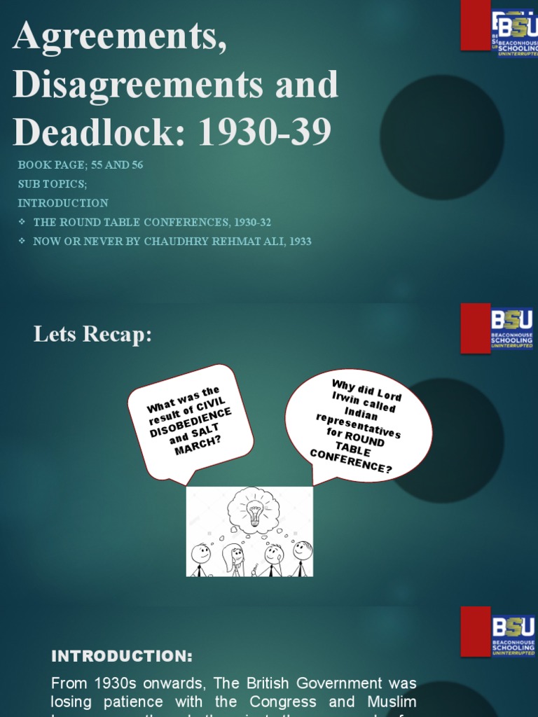Agreements, Disagreements and Deadlock Lesson 1 | PDF | Colonial India ...