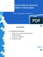 P.E. Administración de Negocios Bancarios Y Financieros: Tema: Inversión Financiera