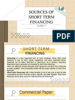 Sources of Short Term Financing: Topic 7