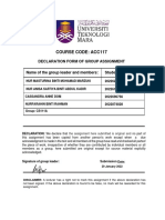 Course Code: Acc117: Declaration Form of Group Assignment