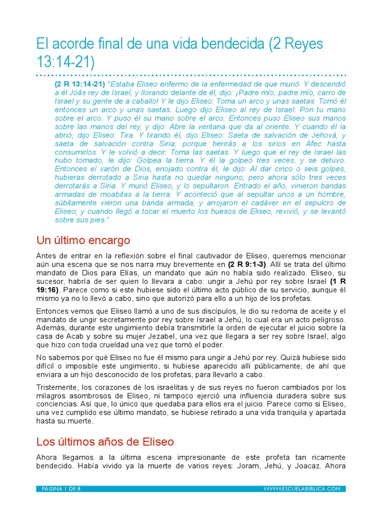El acorde final de una vida bendecida (2 Reyes 13-14-21) | PDF | Jesús ...