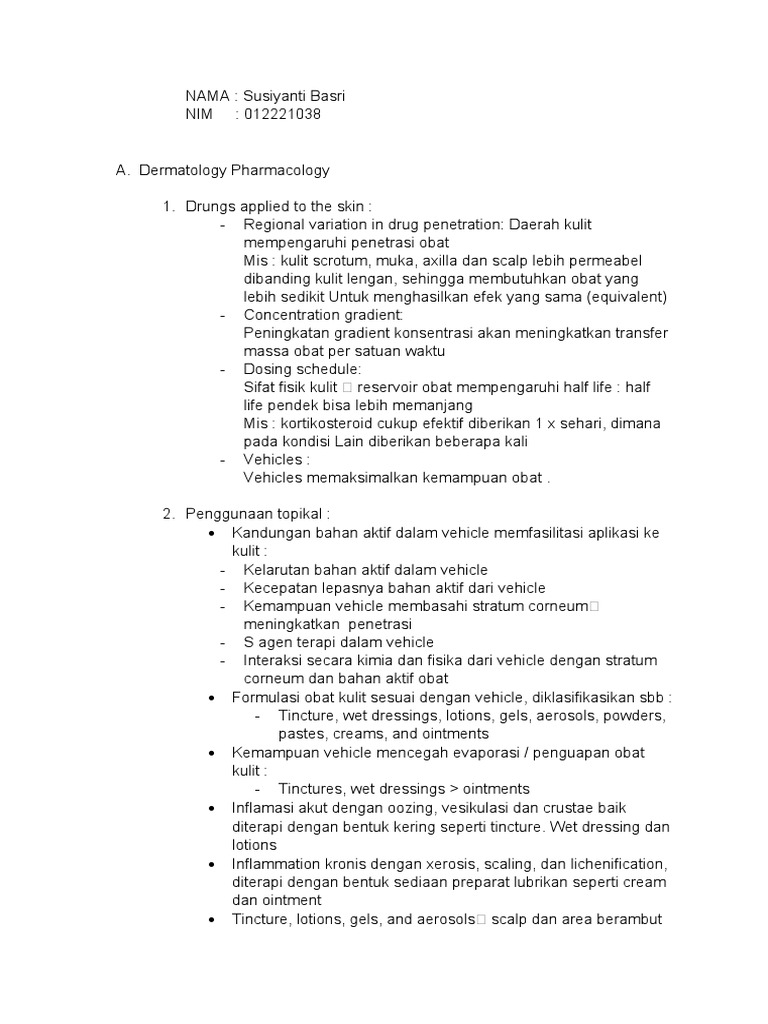 Resume Dermatologic Pharmacology - 1680982275