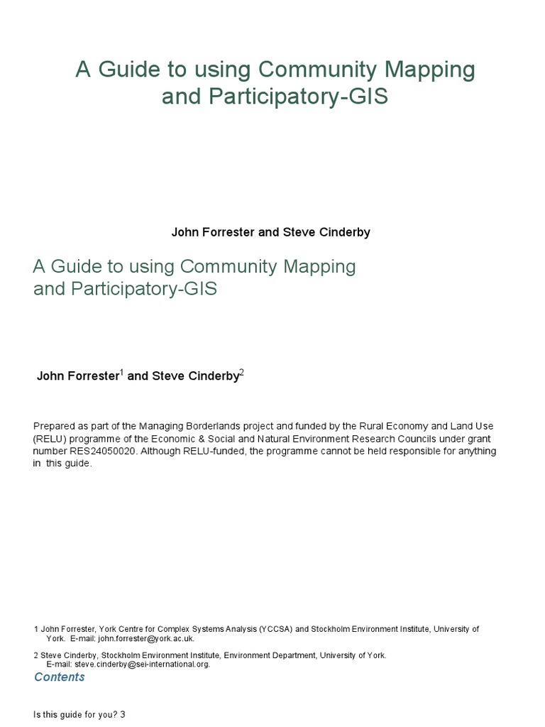 A Guide To Using Community Mapping and Participatory-GIS | PDF ...