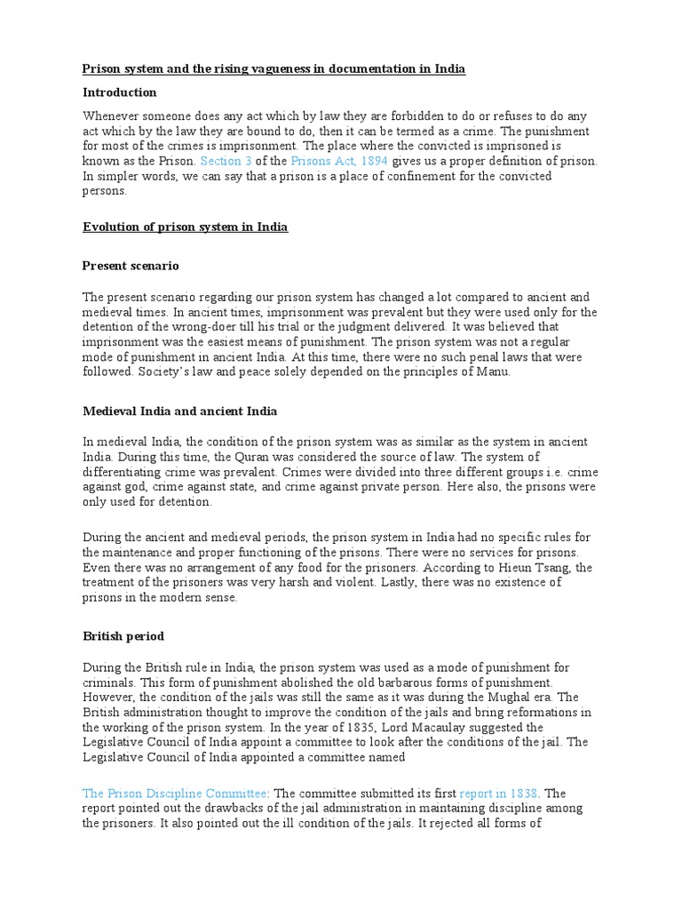Prison System Pdf