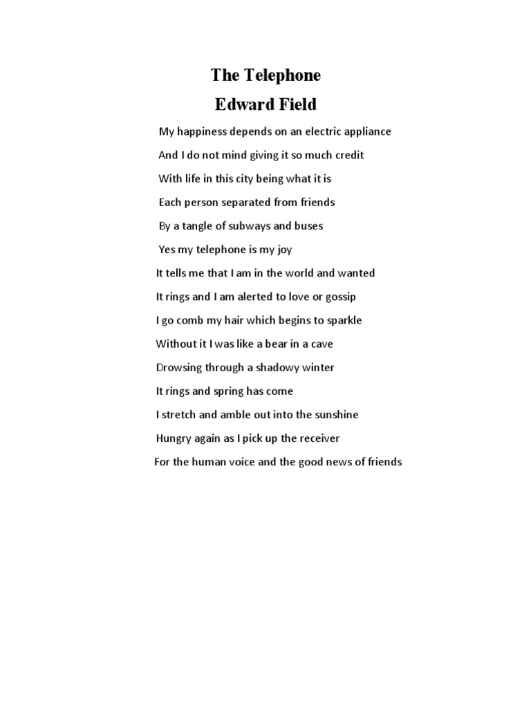 The Telephone Edward Field | PDF