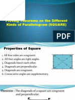 Proving Theorems On The Different Kinds of Parallelogram (SQUARE)