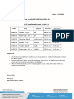 Grade 7-SAT2 TIMETABLE