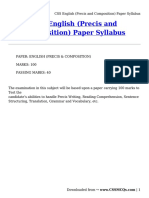 CSS English (Precis and Composition) Paper Syllabus