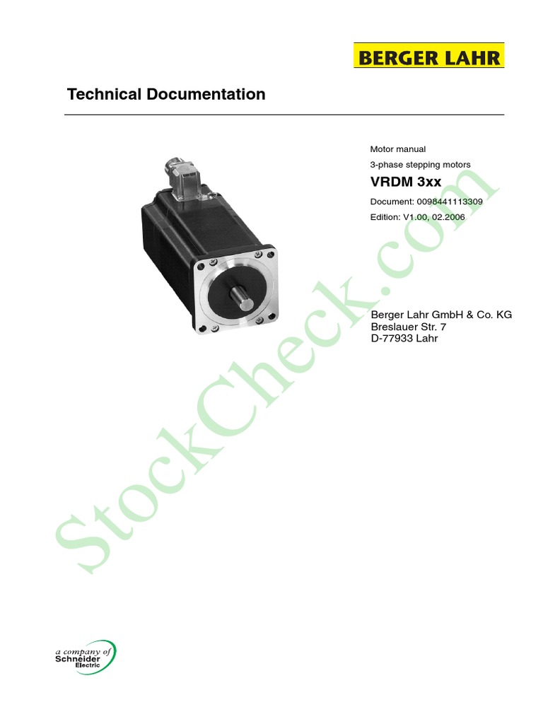 Berger Lahr VRDM 3xx Series 3-Phase Stepping Motors Manual1xxx ...