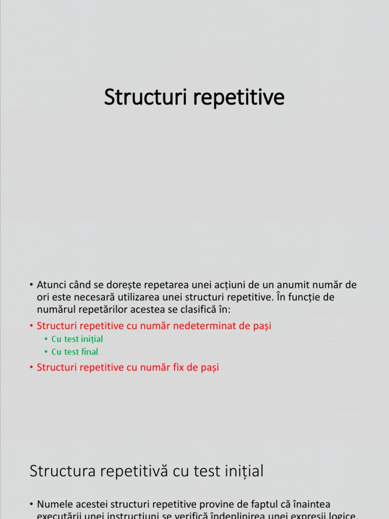 Structuri Repetitive | PDF