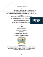 Study on Non-Destructive Evaluation of High Strength Concrete Using Marble Dust