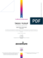 Tasiu Yusuf: Certificate of Achievement