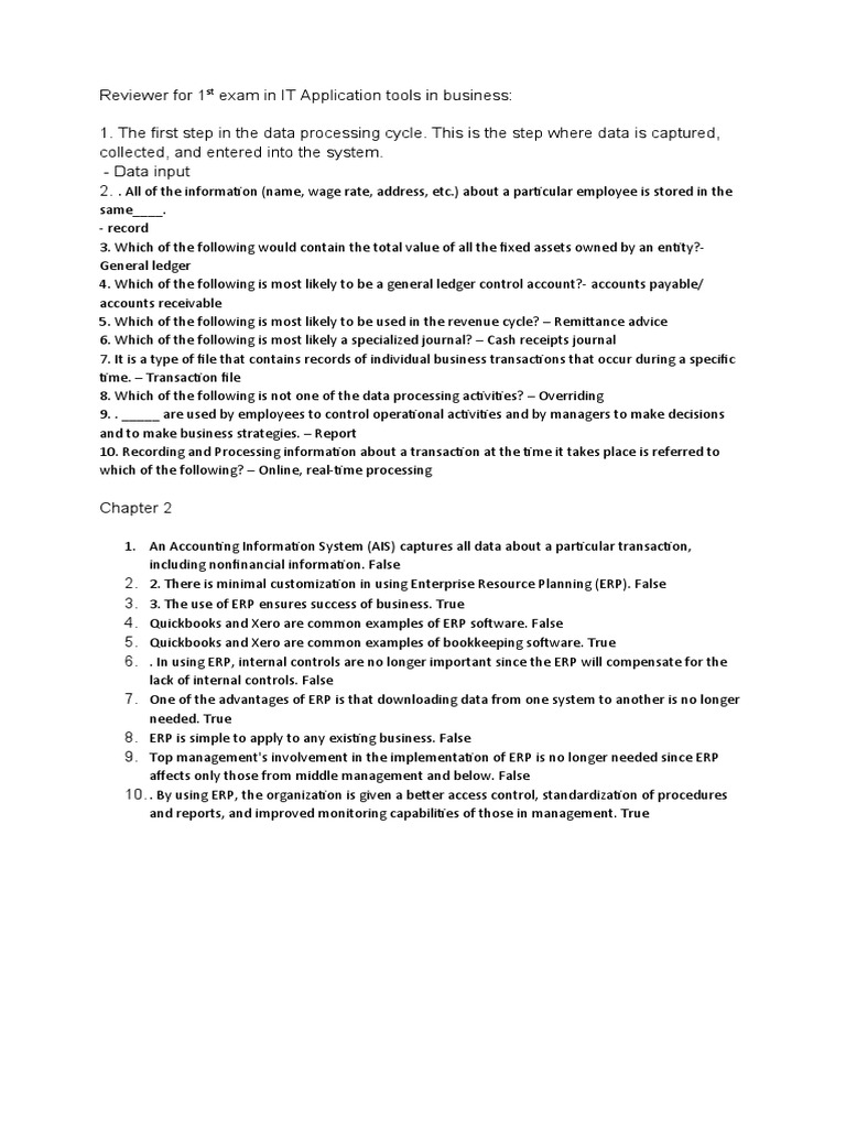 IT Application Tools Exam Reviewer | PDF | Business | Finance & Money ...