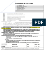 Sample Environmental Incident Report