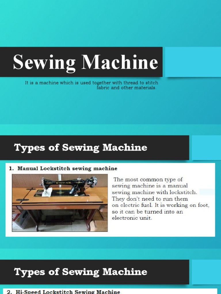 Types of Sewing Machine PDF