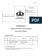 Praktikum 4: Program Seleksi Dan Perulangan (Java Dan Python)
