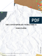 The Contemporary World 0005-32 Term Paper