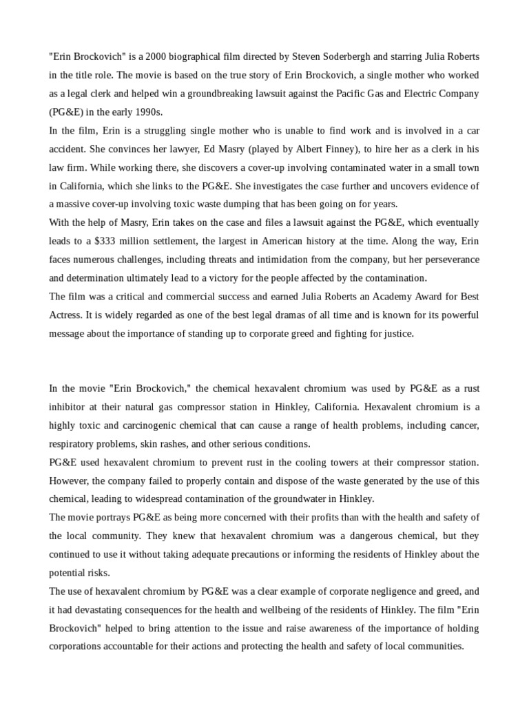 Background Erin Brockovich | PDF