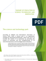 The Relationship of Education in Science Technology and Innovation