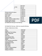 Data Types and Probability Distributions Identified from Sample Data