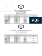 MBA 1st Year 1st Semester Schedule