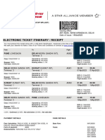 Electronic Ticket Itinerary / Receipt: Issuing Office: Air India, WWW - Airindia.In, Delhi Date of Issue: 14mar2023