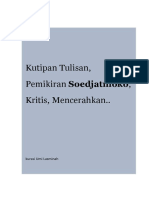 Kutipan Tulisan, Pemikiran Soedjatmoko, Kritis, Mencerahkan.