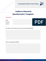 Audience Research Questionnaire Template
