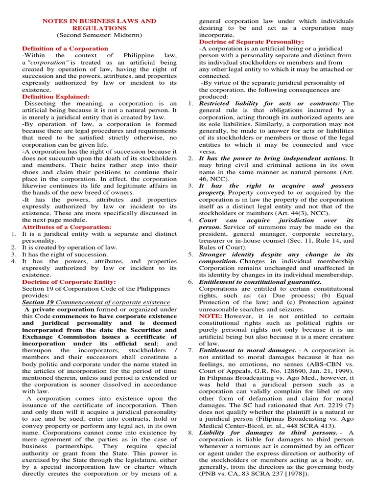 Notes in Business Laws and Regulations PDF Stocks Preferred Stock