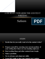 A Journey Towards The Content Writing: Safeem