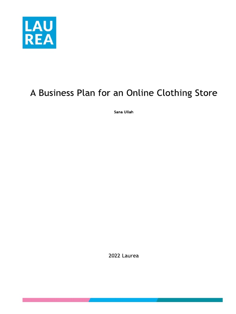 Business Plan For Online Clothing Store PDF