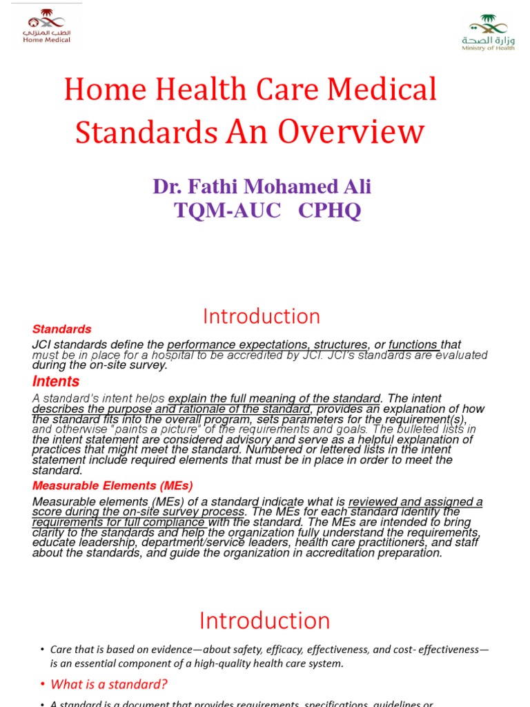 Home Health Care Standards Overview | PDF | Patient | Health Care