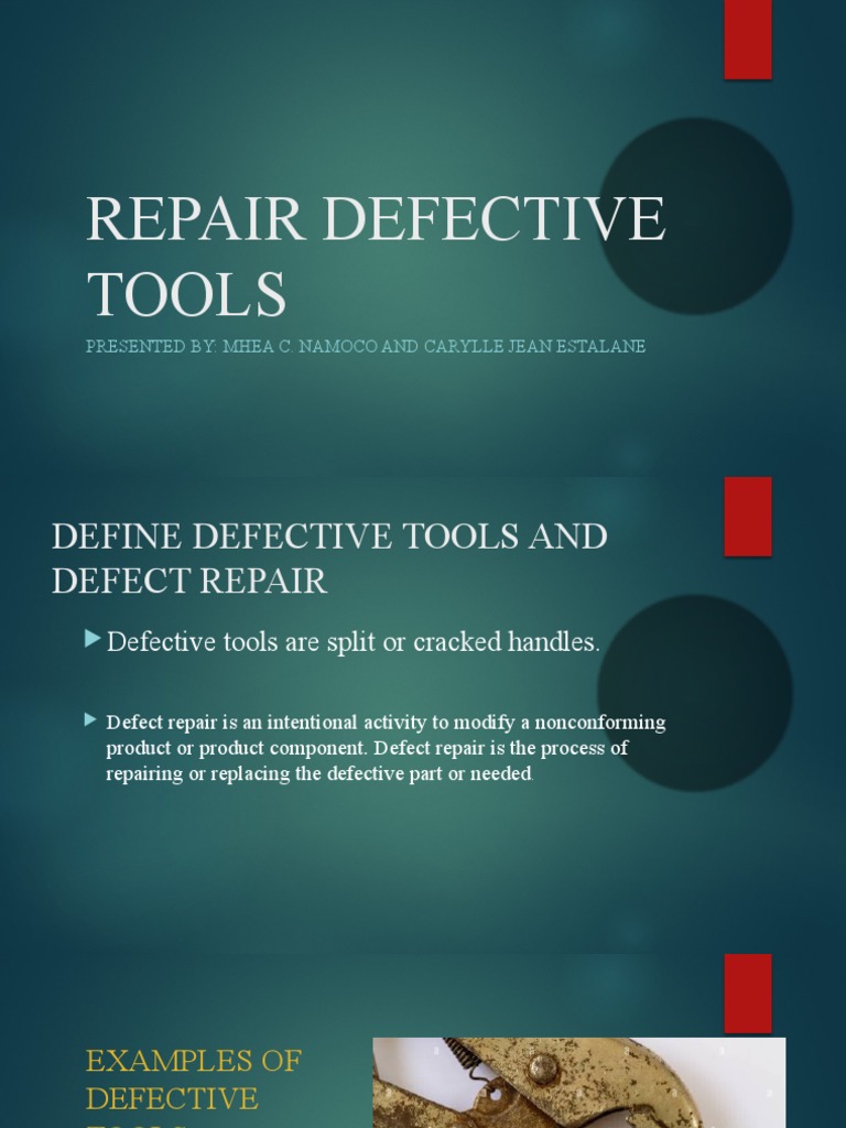 Repair Defective Tools PDF