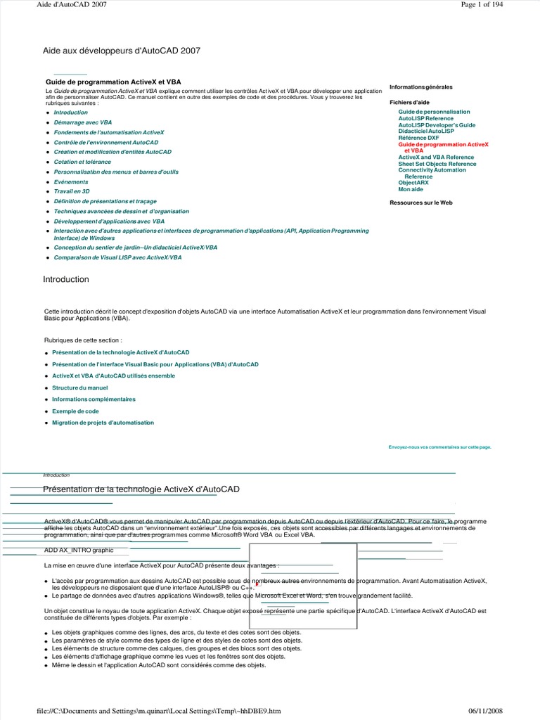 Pdfslide - Tips Programmationvbaautocadpdf | PDF | Visual Basic for ...